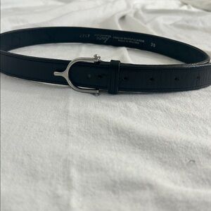 Black Leather Belt w/ Silver Spur Buckle